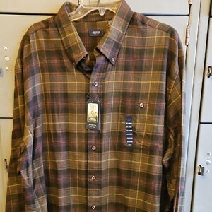 Arrow Brown and Yellow Plaid Button Down Shirt